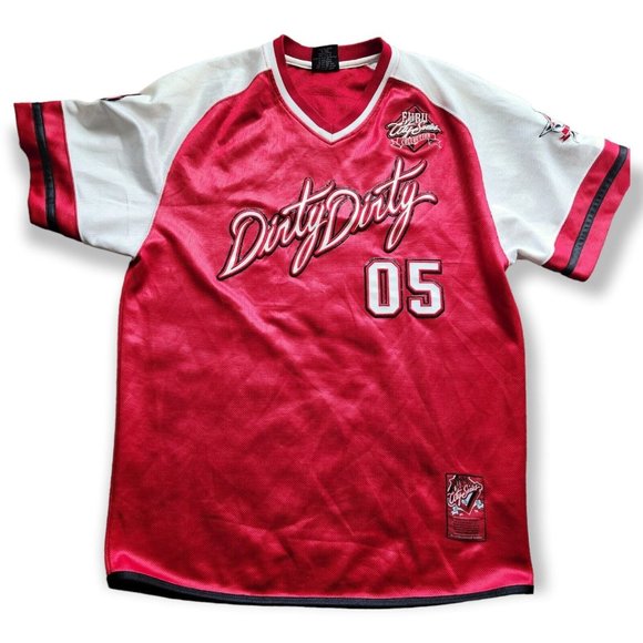 FUBU Other - Vintage FUBU City Series Dirty Dirty # 05 Red / White Jersey Shirt Size Large